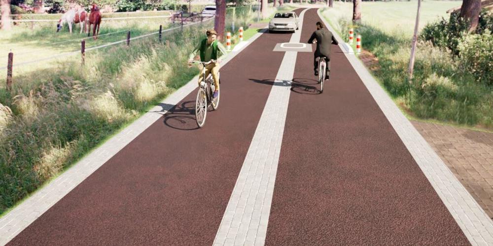 Artist impression van hoe de doorfietsroute in eruit zou kunnen komen te zien.